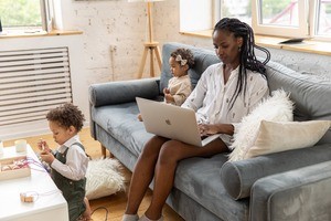 work from home while watching your kids